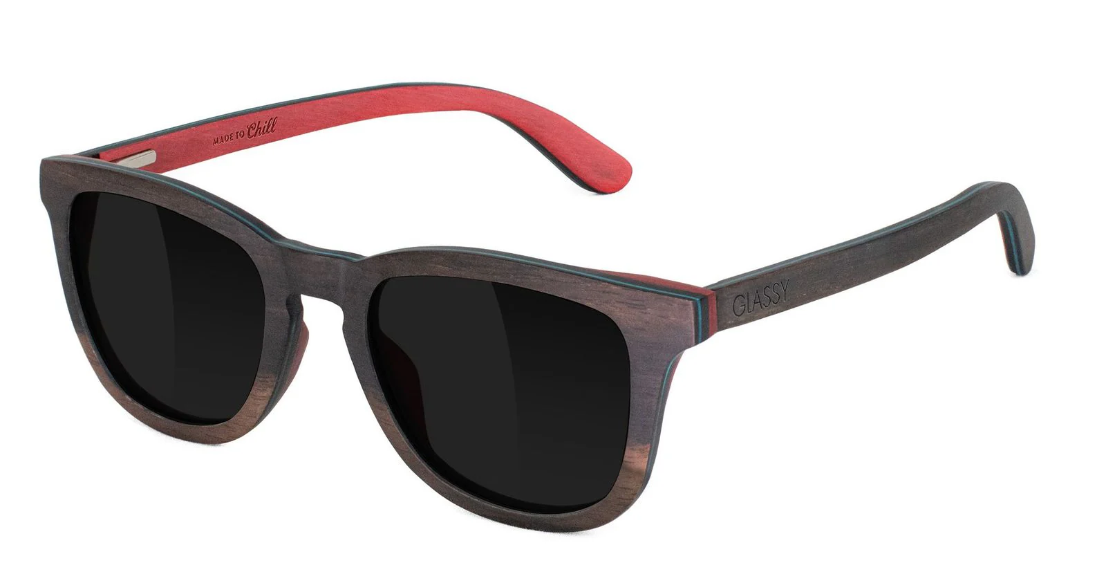 Glassy Wood Frame Sunglasses - Image 4