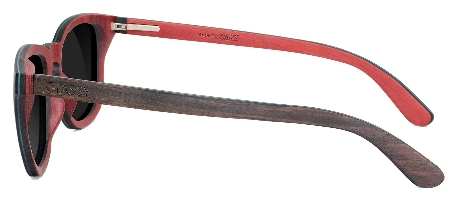 Glassy Wood Frame Sunglasses - Image 5